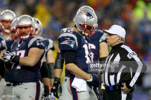 of the 2015 AFC Championship Game at Gillette Stadium on January 18, 2015 in Foxboro, Massachusetts.