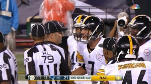 Ben Roethlisberger complains about Patriots goal line formation move drawing the Steeler offside